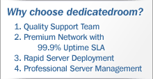 Choose Dedicated Room for Quality Support, Premium Network, Rapid Server Deployment, Professional Server Management